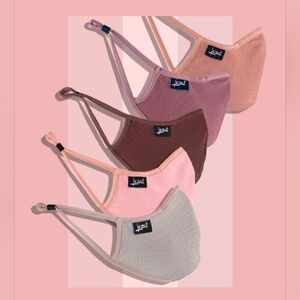 Lot of 20 Sealed NEW Lezat Ribbed Face Masks Black, Rose, Pink, Beige, Purple